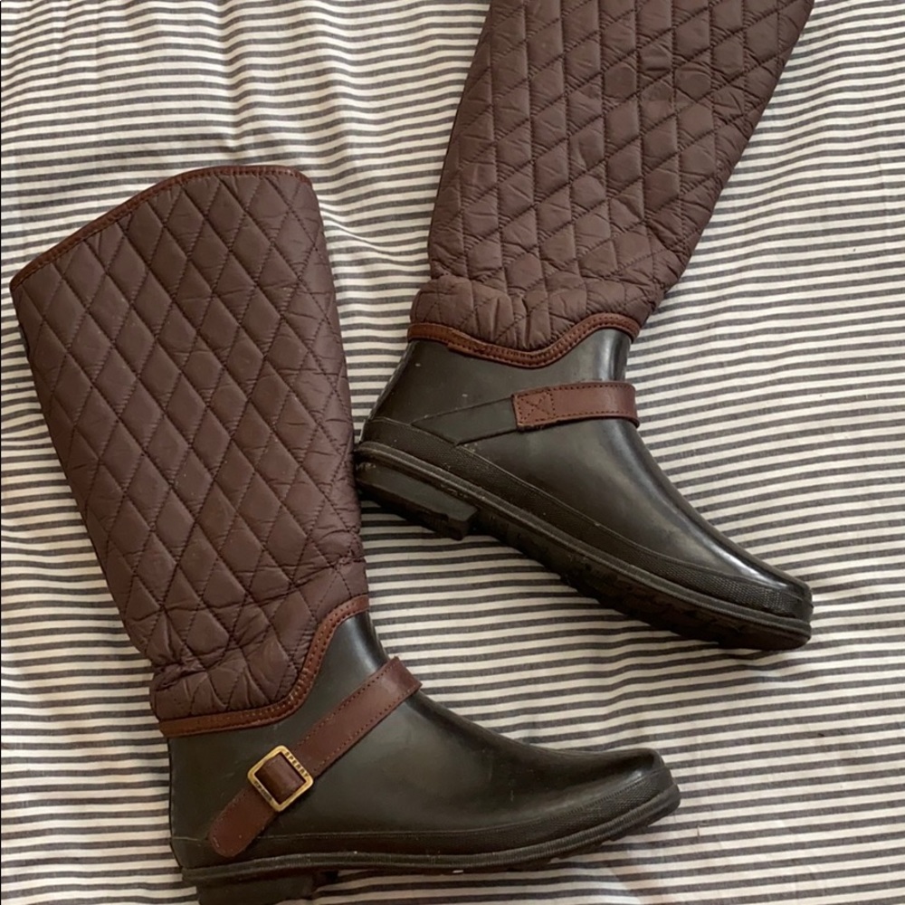 Sperry quilted knee high rain/snow boots